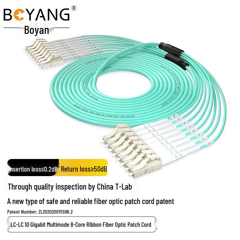 

BOYANG OM3 Multimode LC-LC Pre-terminated Fiber Optic Patch Cable 4m
