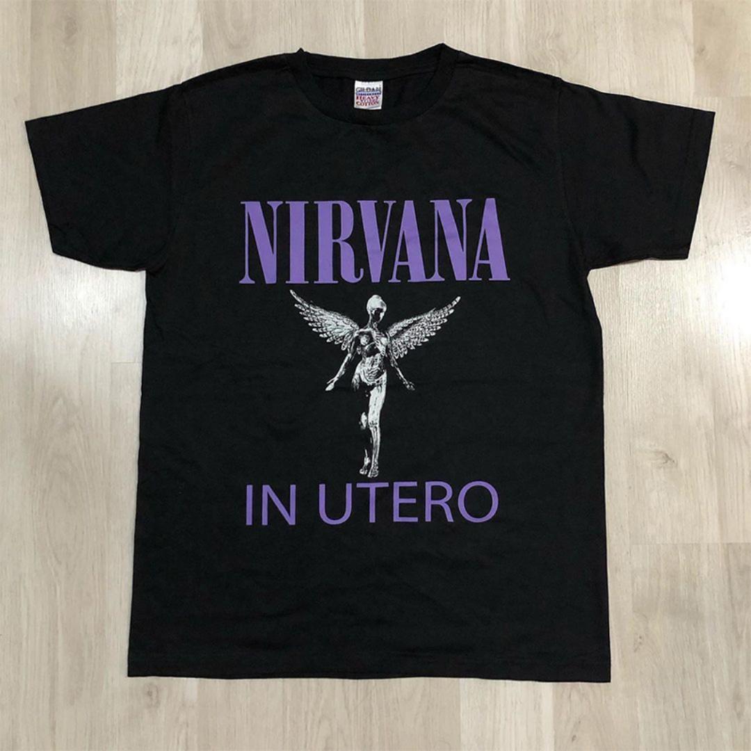 NIRVANA Ангел Рок-группа Американская Винтажная Футболка Осенняя Мода Спортивная Чистый хлопок Мужская Футболка Детская Одежда Футболка Y2k Женская 4XL
