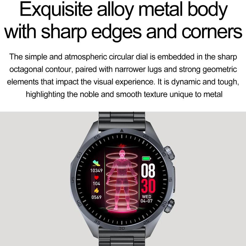 2025 New CES Science Sleep Aid Smart Watch Men Laser Treatment Three High ECG+PPG Body Temperature BT Call Health Smartwatches