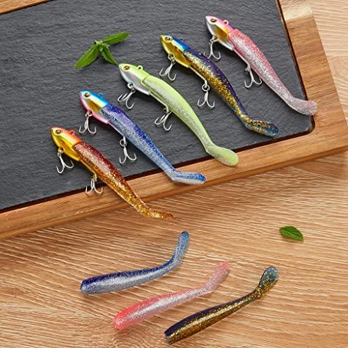[Seiran Lure] Seabass Lure, Flounder Jighead Worm 16g 22g 28g Set, Spare Worm Included, Shad Worm, Vibration, Seabass, Bluefish, Flounder, Flathead