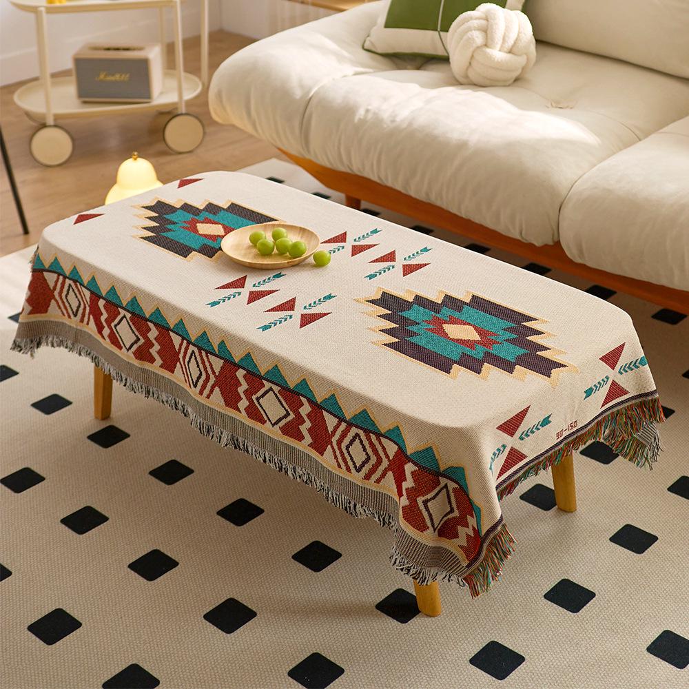 Ethnic Style Outdoor Tablecloth for Camping & Dining - Sisters' Chat Coffee Table Decor
