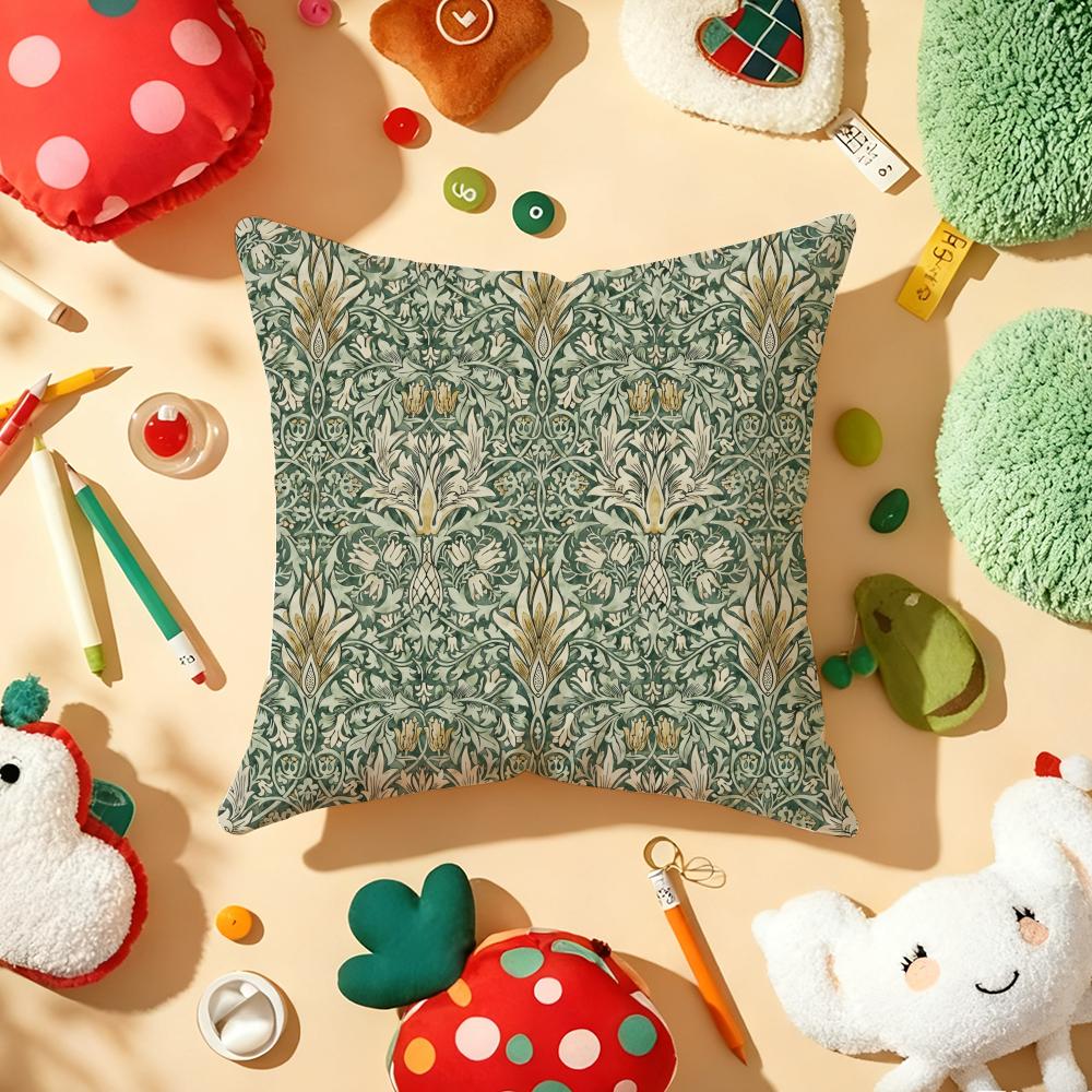 WWilliam MMorris Floral Pillow Case Plush Fabric Soft DoubleSided Printed Sofa Warm Winter Home Gift Cushion Cover