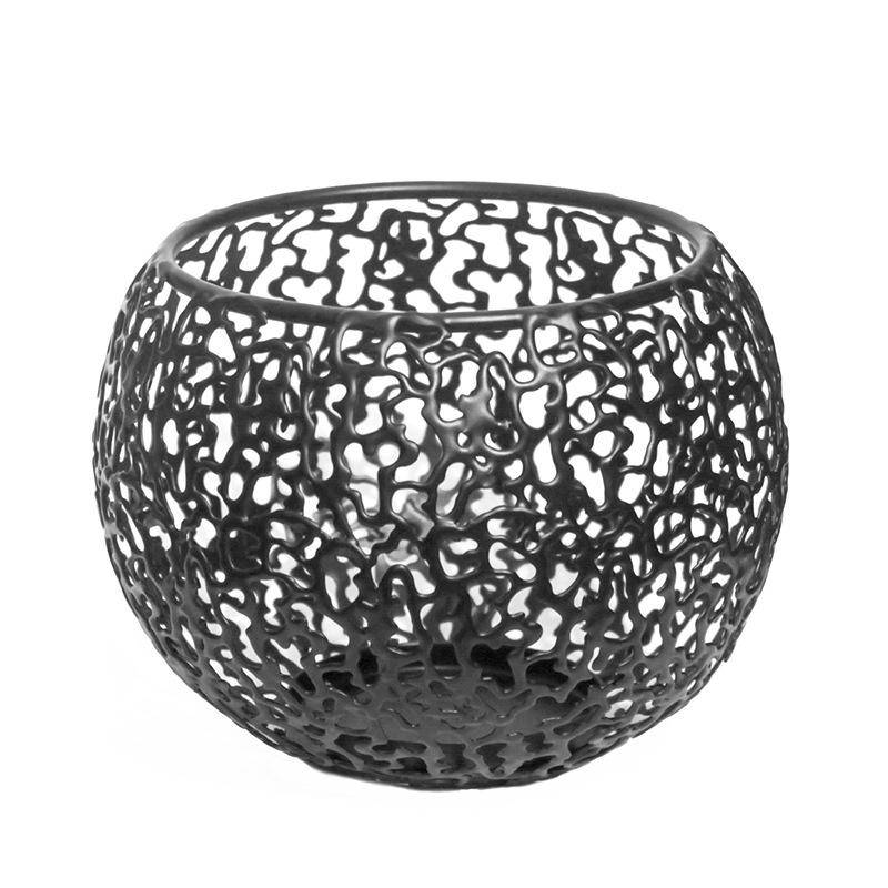 Golden Retro Electroplated Metal Candle Holder Cover Ornament with Ins Style Design