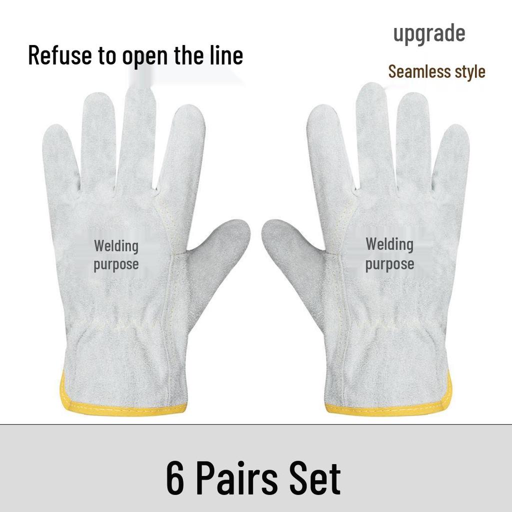 Cowhide Wear-Resistant Welding Gloves - Anti-Scald, Soft, Protective Labor Gloves
