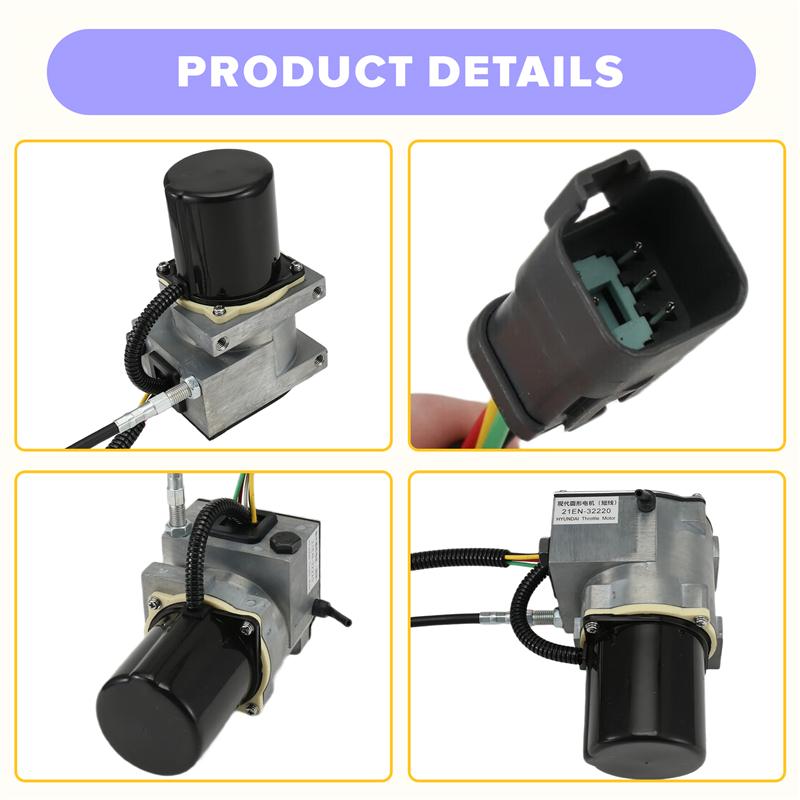 For Hyundai Excavator R215-7 R210-7 R220-7 R180-7 21EN-32220 21EN32220 Throttle Motor Accelerator Stepper Motor