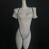 Sexy lingerie, sexy open gear, free of dead library water, chest-exposed color matching one-piece swimsuit, tight-fitting pure desire sex suit