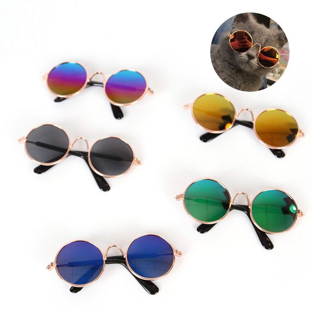Round Pet Supplies Trend Toys Photos Props Pet Sunglasses Eye-wear Reflection Glasses Cat Glasses