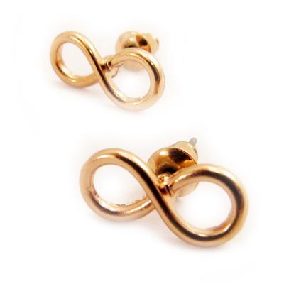 [L5186] - Rose Gold 'Infini' Designer Earrings