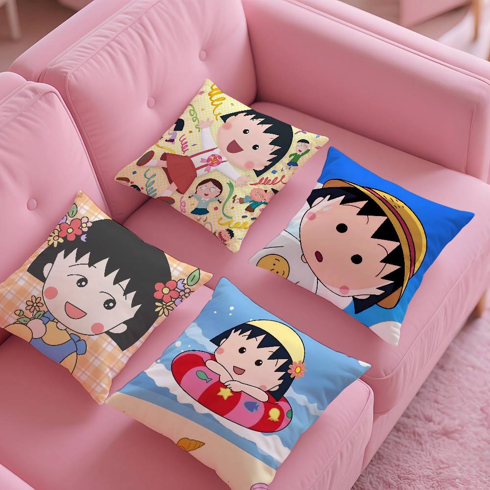 Anime C-Chibi M-Maruko-Chan Pillow Case Pattern Printing Pillowcase Living Room Sofa Cushion Cover Bedroom Room Decor