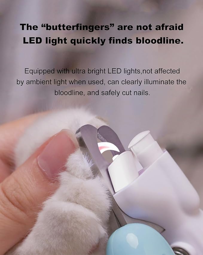 Cat and dog nail clippers, with light, suitable for dogs, cats, rabbits, sharp
