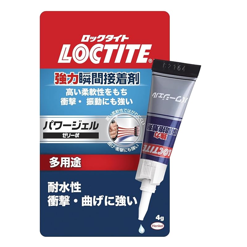 LOCTITE Power Gel 4g, a strong instant adhesive, can be used on vertical surfaces without slipping. Highly flexible, resistant to impact and