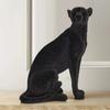 Flocking Leopard Resin Crafts Simulation Leopard Animal Sculpture Resin Desktop Decorative Ornaments Home Decoration Figurine
