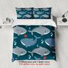 3pcs Whale Pattern Bedding Sets Minimalist Style Playful 3D Printed Ocean Theme Duvet Cover Sets With Pillowcases No Filling