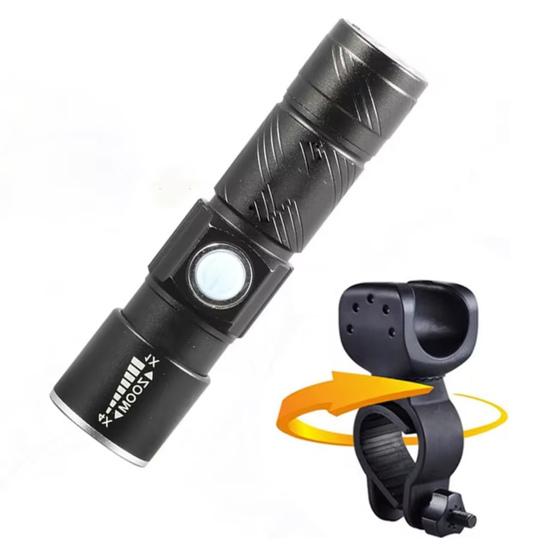 Světlo na kolo Teleskopický zoom USB dobíjecí Režimy Nastavitelný Lehký Vodotěsný MTB Silniční Horské kolo Noční jízda LED Přední světlo