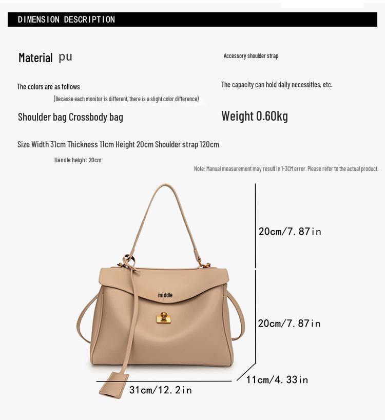 Geantă de mână tote crossbody de damă 2025 Retro cu suprafață din piele întoarsă toamnă/iarnă