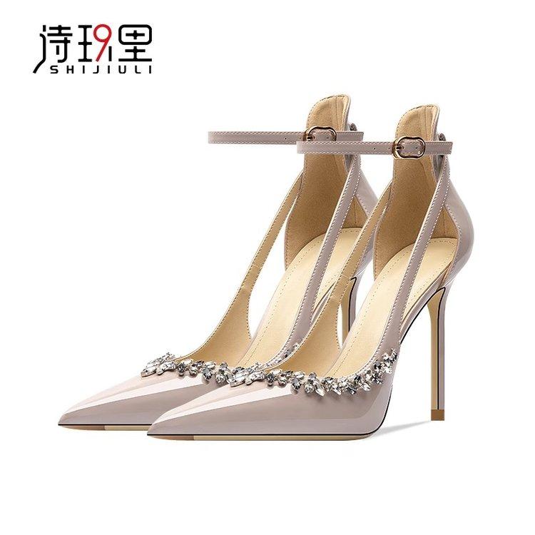 Fashion Red High Heels for Women 2024 New Style Spring and Summer Not Tiring Feet, Sexy Single Shoes, Toe Caps, Sandals  bridal shoes