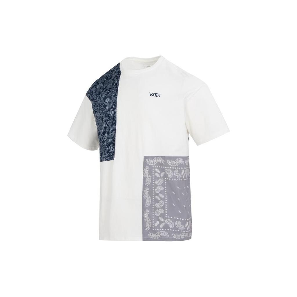 Vans American Vintage Patchwork Printed Crew Neck Short Sleeve T-Shirt Men T-Shirts White VN000FRHFS8