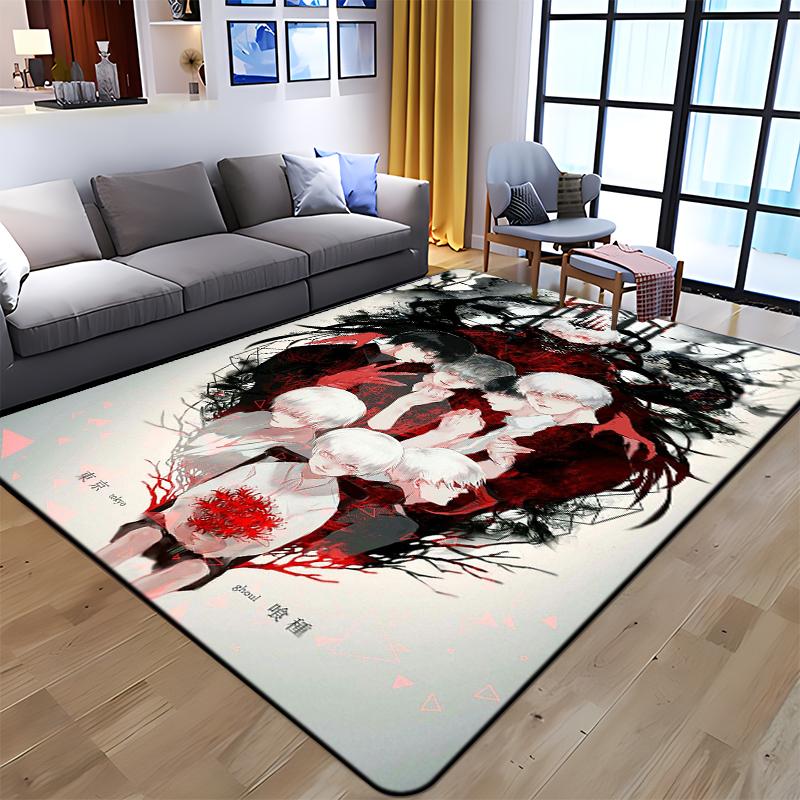 Anime Tokyo Ghoul Kunst Gedruckt Teppich für Wohnzimmer Große Fläche Teppich Weiche Matte E-sports Stuhl Teppiche Alfombra Geschenke Dropshopping