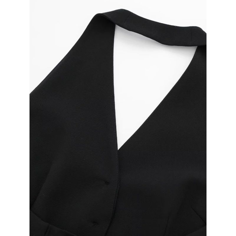 Kaslead Women's Fashion Style Hanging Collar Vest