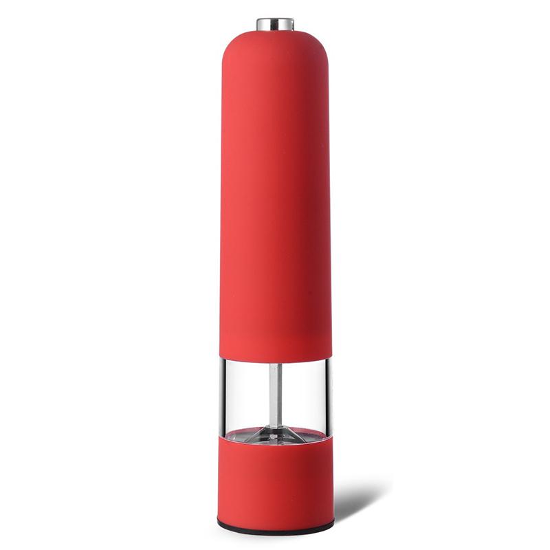 Battery Electric Automatic Grinder Salt Pepper Mill with LED Light Adjustable Coarseness Spice Grinder Cooking Tool YMQ002