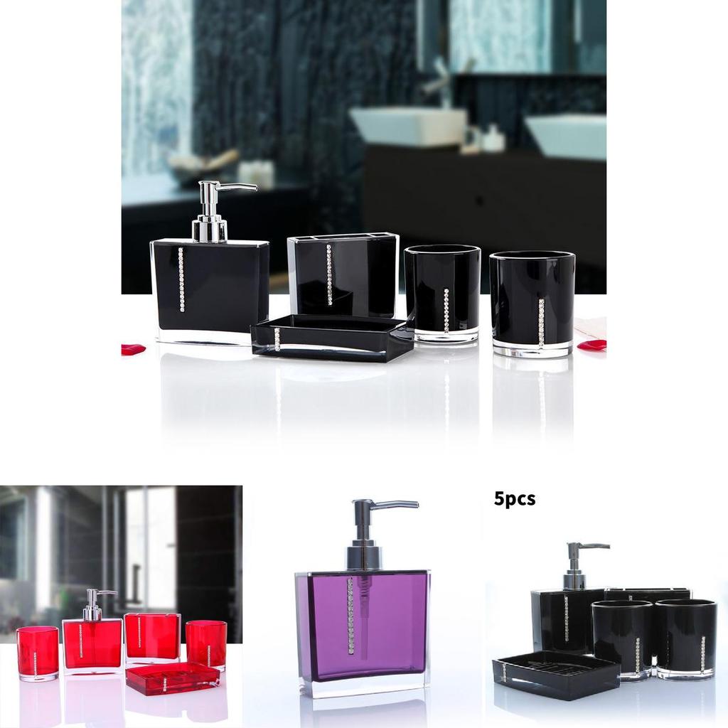 Elegant Acrylic Bathroom Five Piece Set With Creative Design For Wedding Gift And Modern Decor