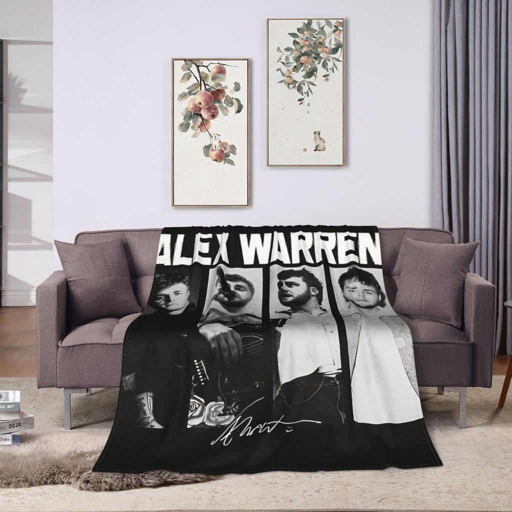 Alex Warren Rapper Flannel Blanket Warm Soft Throw Blanket for Bedroom Airplane Travel Comfortable Bedspread Sofa Bed Cover