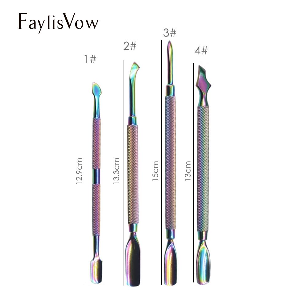 Nail Art Cuticle Pusher Double-end Finger Cuticle Manicure Stainless Steel Dead Skin Remover Trimmer