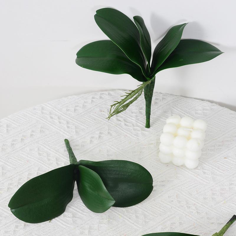 Simulation Phalaenopsis Leaf Artificial Plants Soft Rubber Phalaenopsis Leaf for Flowers Garden Bonsai Decor