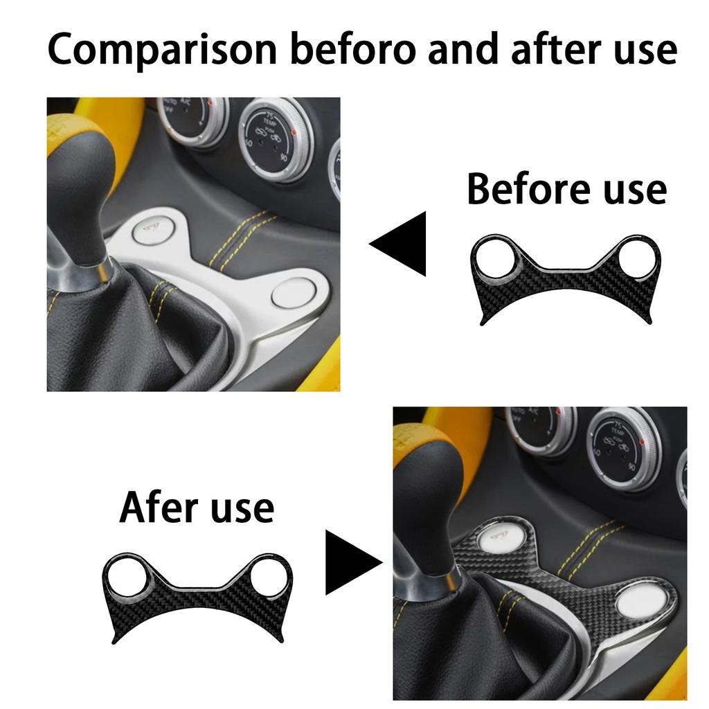 Carbon Fiber Interior Trim Car Manual Gear Shift Panel Button Frame Stickers For Nissan 370Z 2009- Car Interior Accessories