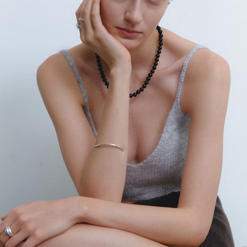 leeENoir Wave Open Bangle Bracelet