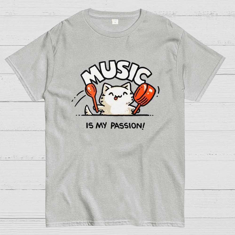 Music Is My Passion Cotton Summer Casual Cool Loose T-Shirt