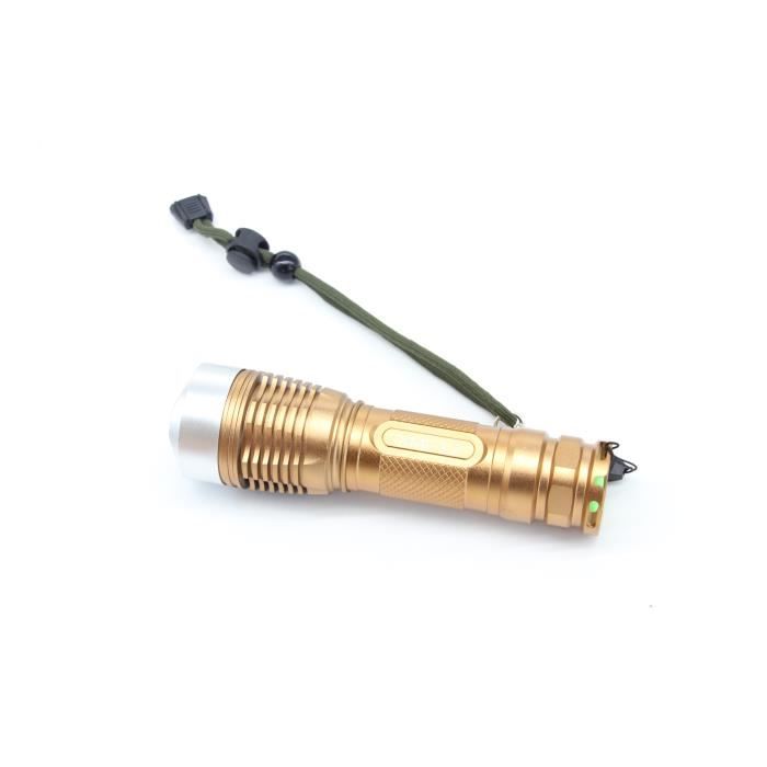 Lampe Torche Etanche à Eclairage LED CREE L2 Rechargeable - YM-M10 - Or