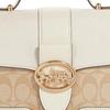 Coach Georgie 22 Classic Horse And Carriage Logo Lock Print Pebble Texture Canvas And Leather Tote Bag Small Women Handbags 6504-IMDQC