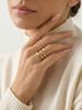 Minimalistischer geometrischer Ring aus Edelstahl für Damen, Goldener wasserdichter breiter Bandring, Schichtschmuck, Einfacher stilvoller Schmuck für den täglichen Gebrauch