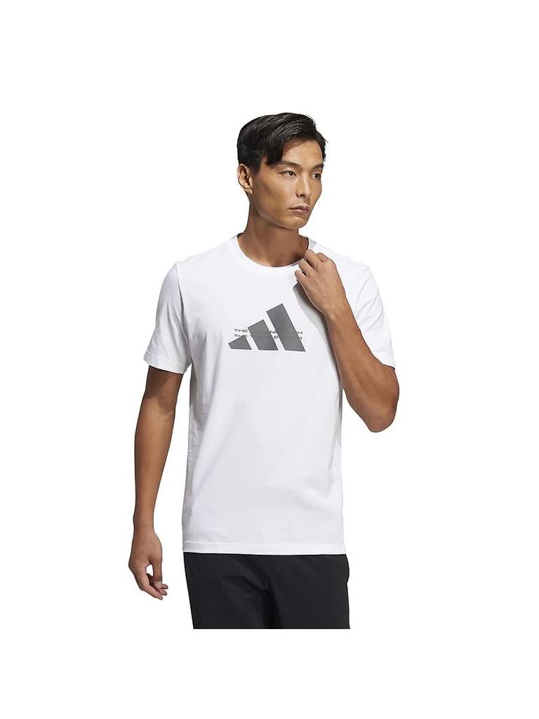 Adidas Tech Badge of Sport Short Sleeve White Size T-Shirt, LOO46, Men's, (HE9939), J/M