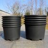 Vaso per Piante in Plastica Nera con Fori di Drenaggio Vaso da Gallone con Bordo Rinforzato per Interni Esterni Coltivazione Vivaio Serra