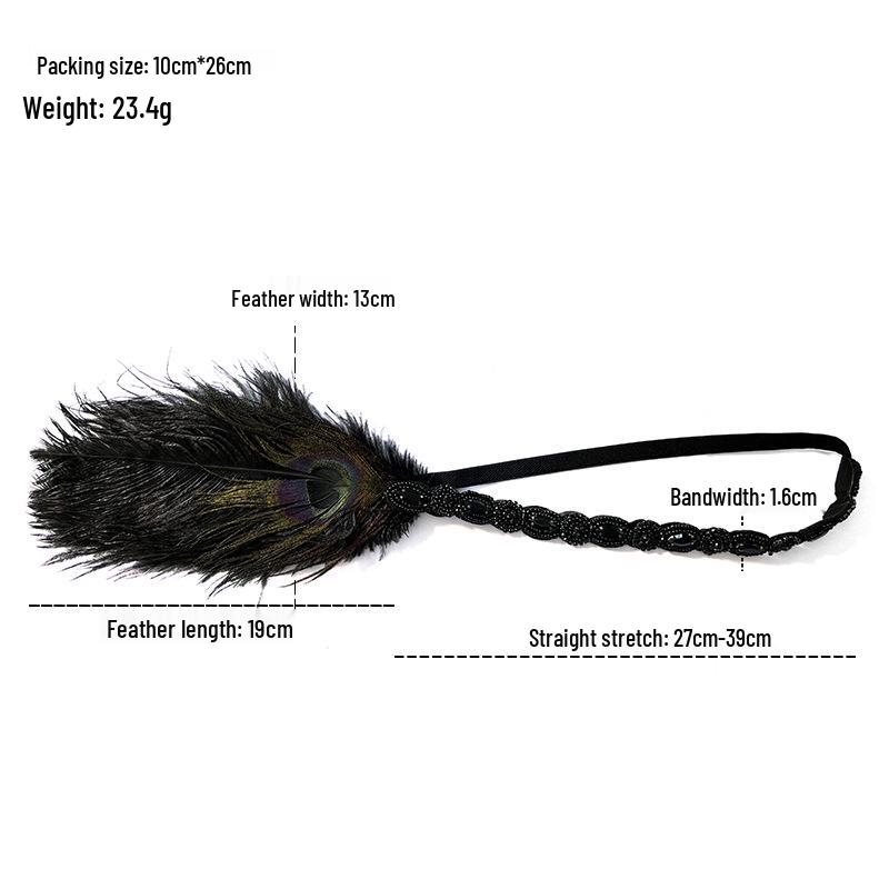 1920s Gatsby-Style Feather Headdress and Gloves: Retro Medieval-Inspired Accessories
