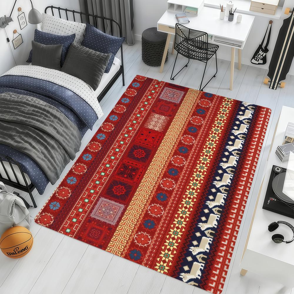 Retro bohemian floral plaid vintage hogar Bedside Rug Kitchen Bath Floor Mat Hallway Balcony Carpet Entrance Doormat Decor Home