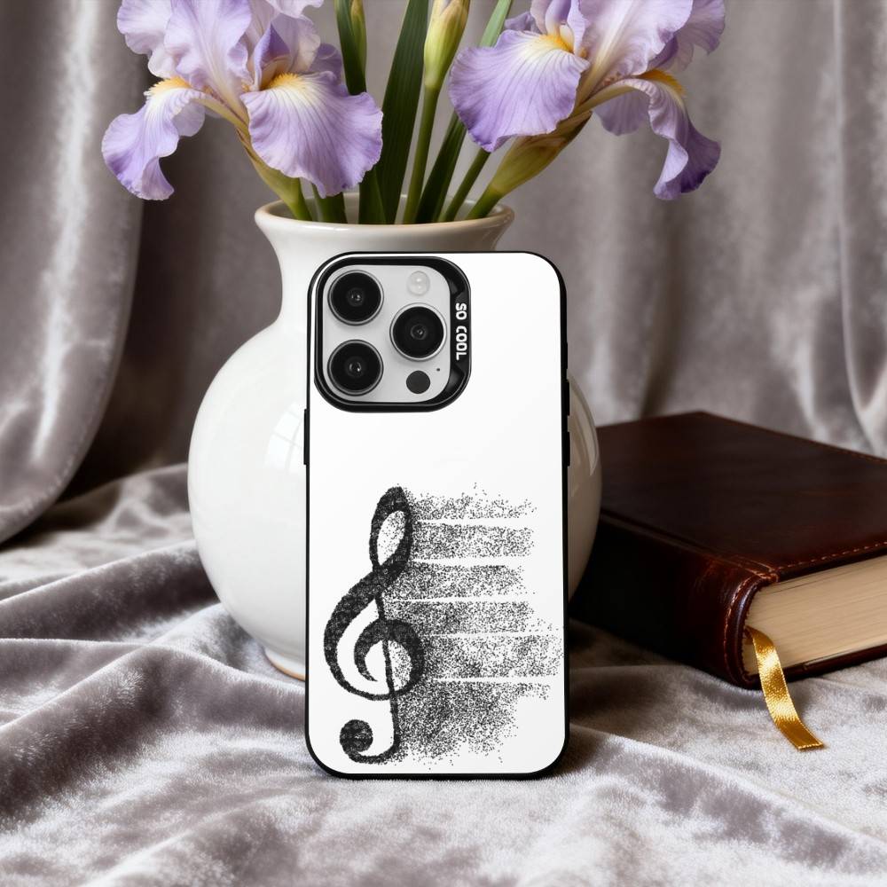 M-Music Art T-Treble Clef Phone Case For iPhone17,16,15,14,13,12,11 Plus,Pro Max Black Candy silver phone case