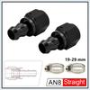 ZHSYMX 8AN Straight Push Lock Hose Fitting and Hose Clamp End Black for Rubber Push Lock Hose 2pcs