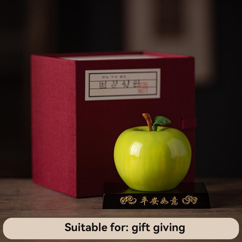 Ceramics Simulated Apple Decorative Miniature Model Ping An Ruyi Home, Room, Office, Car Table Decoration and Accessories