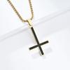 European and American Minimalist Reverse Cross Titanium Steel Necklace with Smooth Surface and Oil Dripping Personality