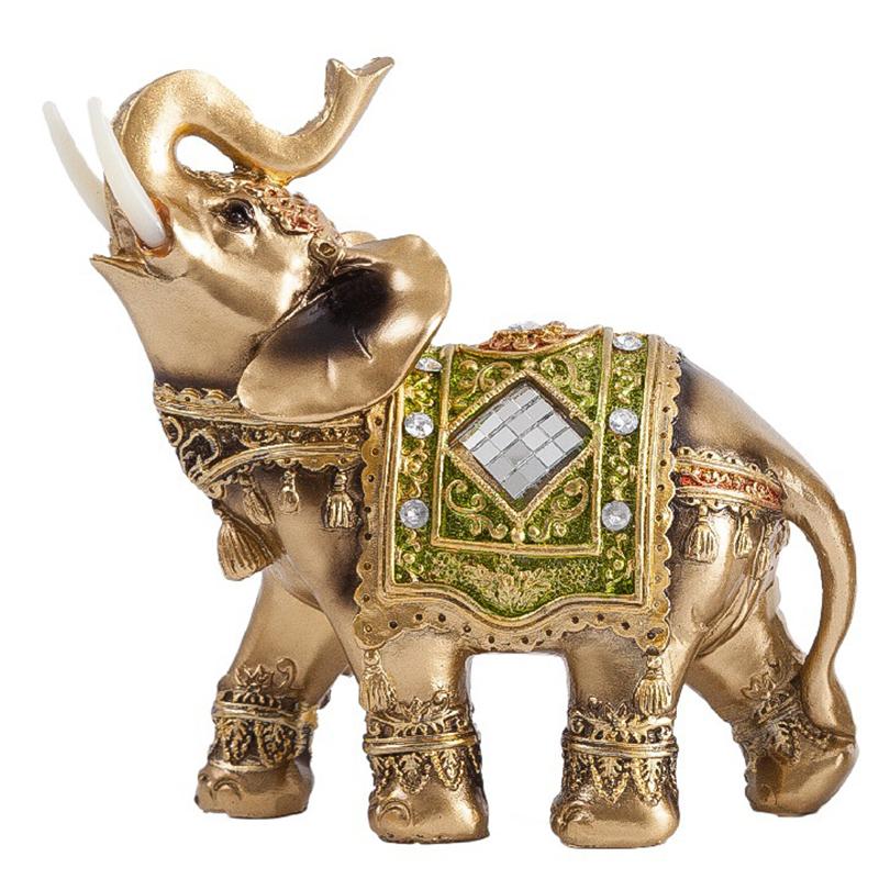 Traditional Chinese Feng Shui Lucky Elephant Statue Resin Animal Sculpture Elephant Figurine Ornament Home Decoration
