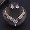Gorgeous Crystal Bridal Jewelry Sets for Women Luxury Earrings Necklace Sets Bride Wedding Dress Jewelry Set Costume Accessories