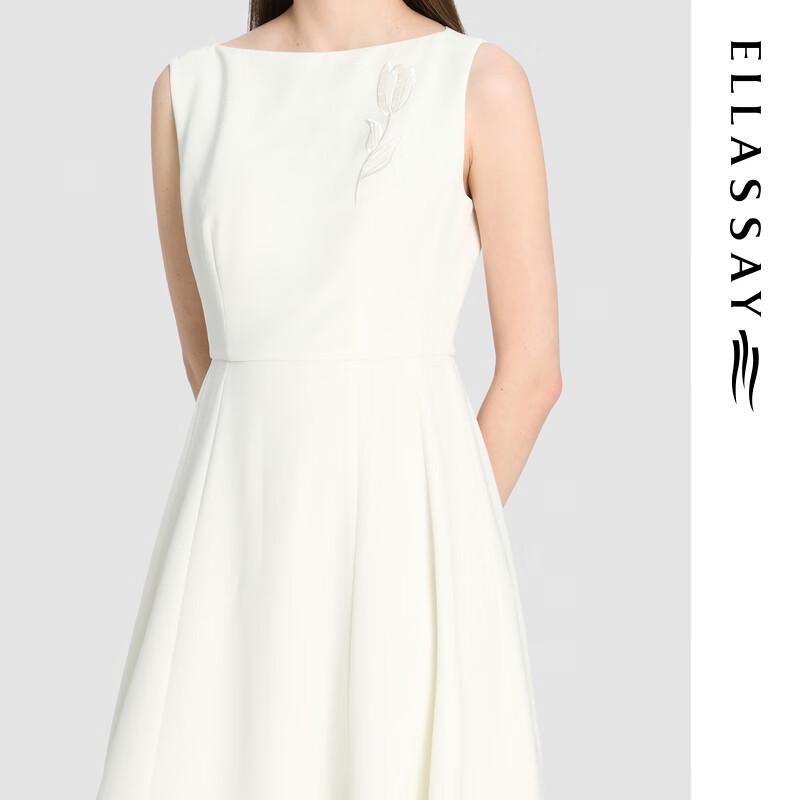 ELLASSAY Women's Rose Embroidery Sleeveless Midi Dress