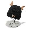 2025 autumn and winter new wool hat cartoon cute elk horn warm thickened knitted hat Christmas hat women
