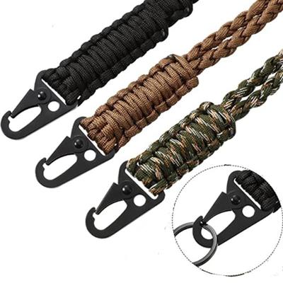 Chaveiro de Corda Paracord para Exterior Kit de Sobrevivência EDC Corda para Câmera Telescópio Telefone Alça Militar de Emergência para Caminhada Acampamento