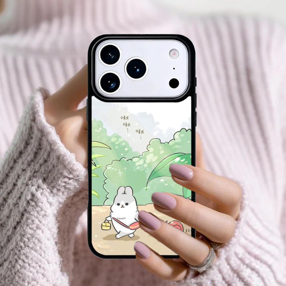 Cute Bunny Rabbit Phone Case For Apple iPhone 17 Air 16E 15 14 Plus 13 12 11 Pro Max Mini Funda Cover