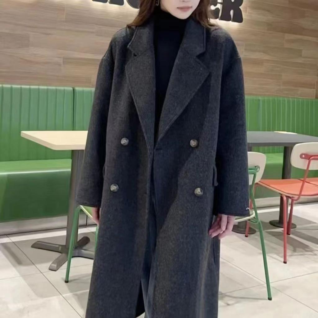 New Autumn and Winter Double-sided Wool Coat Long Korean Style Loose Casual Long Woolen Jacket