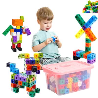 100/150/200/300/400Pcs Building Block Toy Colorful Stacking Building Brick Learning Math Manipulatives Counting Toddlers Educational Cube Boys Girls